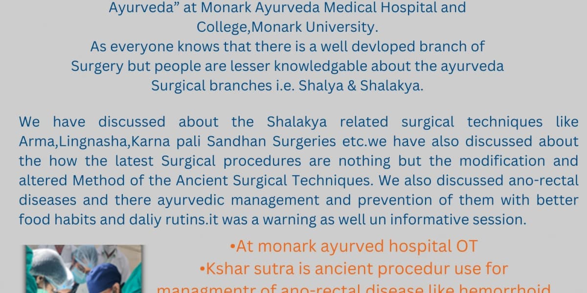 Surgical Ventures of Ayurveda